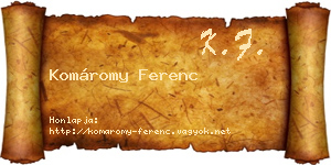 Komáromy Ferenc névjegykártya