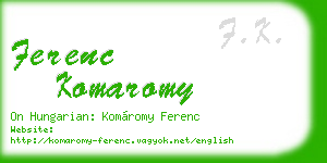 ferenc komaromy business card