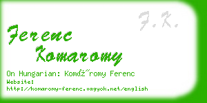 ferenc komaromy business card